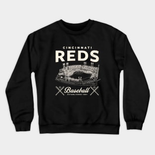 Cincinnati Reds Stadium by Buck Tee Originals Crewneck Sweatshirt